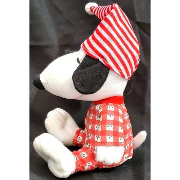 Peanuts SNOOPY plush jingle bell stuffed animal in Christmas Pajamas pjs Whitman - Picture 5 of 12